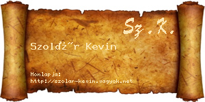 Szolár Kevin névjegykártya