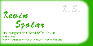 kevin szolar business card